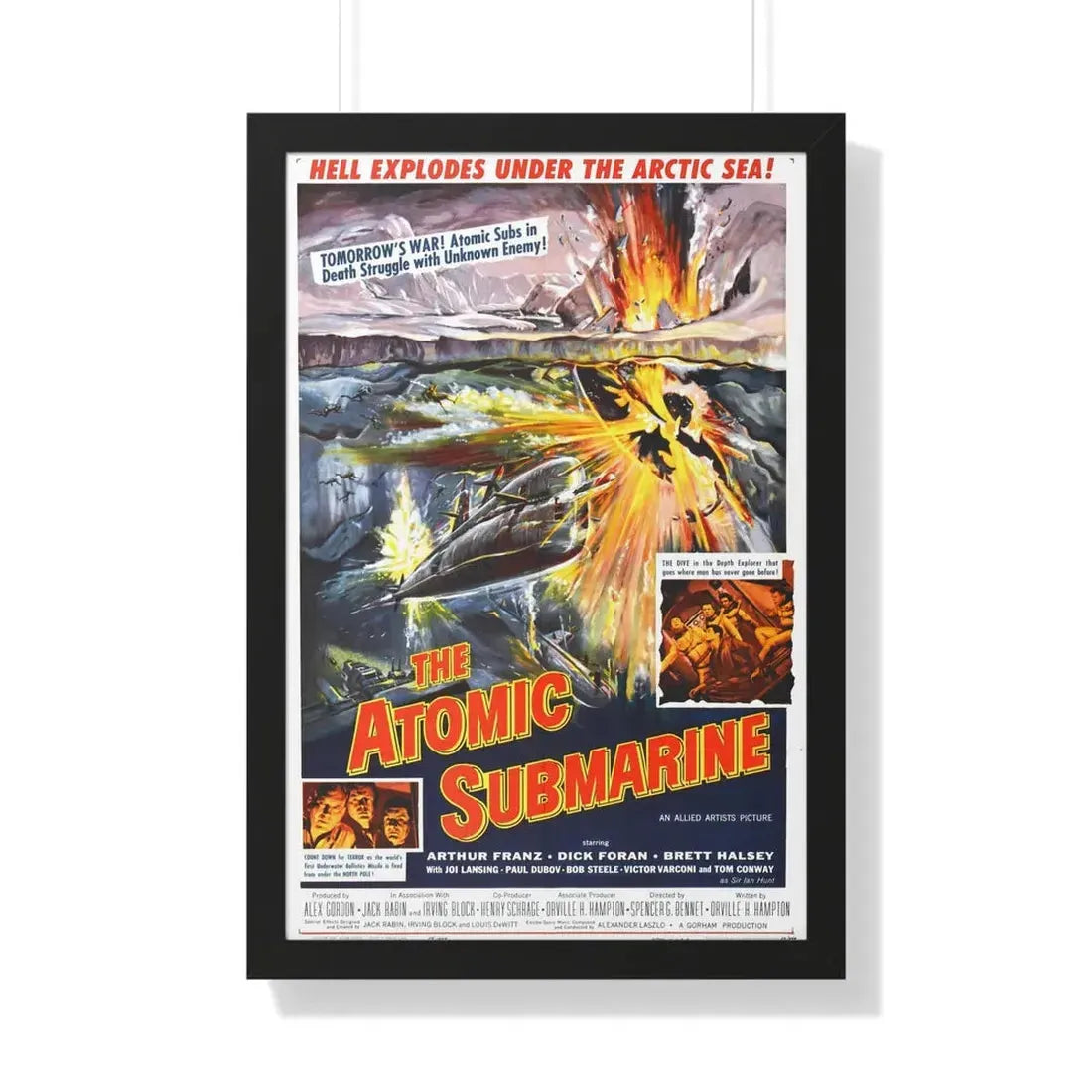 THE ATOMIC SUBMARINE 1959 - Framed Movie Poster 20" x 30" Black - The Sticker Space