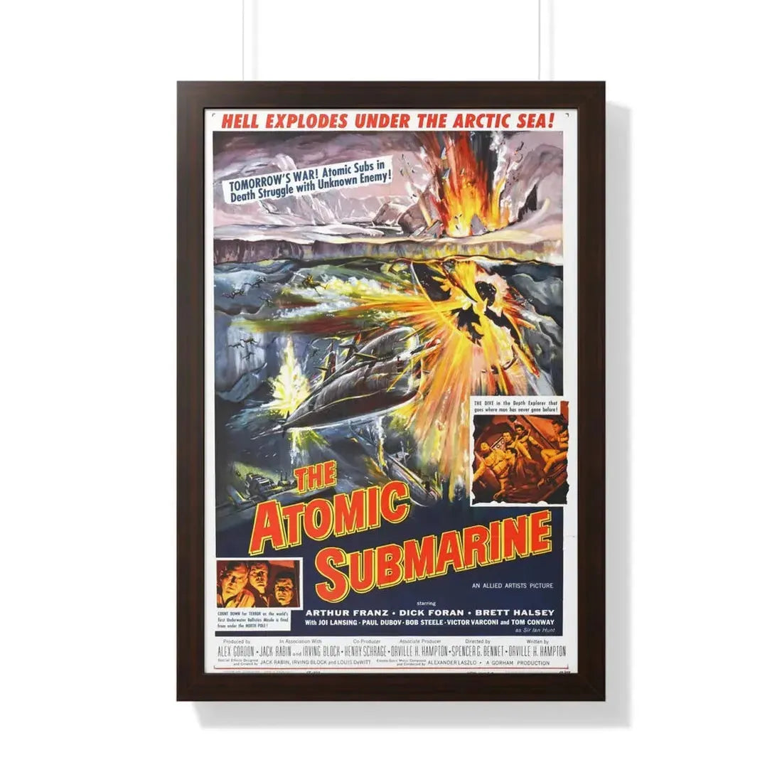 THE ATOMIC SUBMARINE 1959 - Framed Movie Poster 20" x 30" Walnut - The Sticker Space