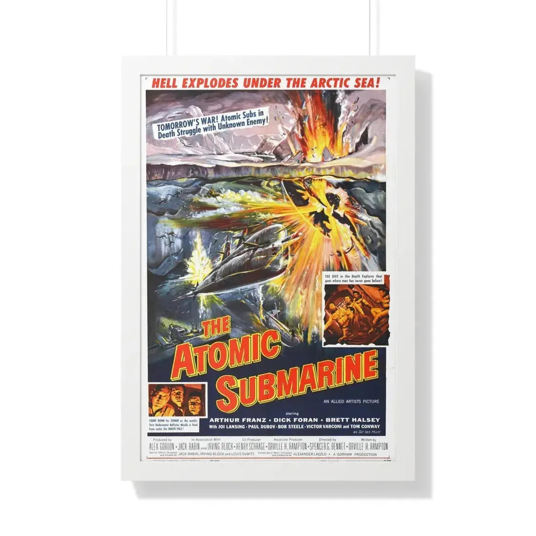 THE ATOMIC SUBMARINE 1959 - Framed Movie Poster 20" x 30" White - The Sticker Space