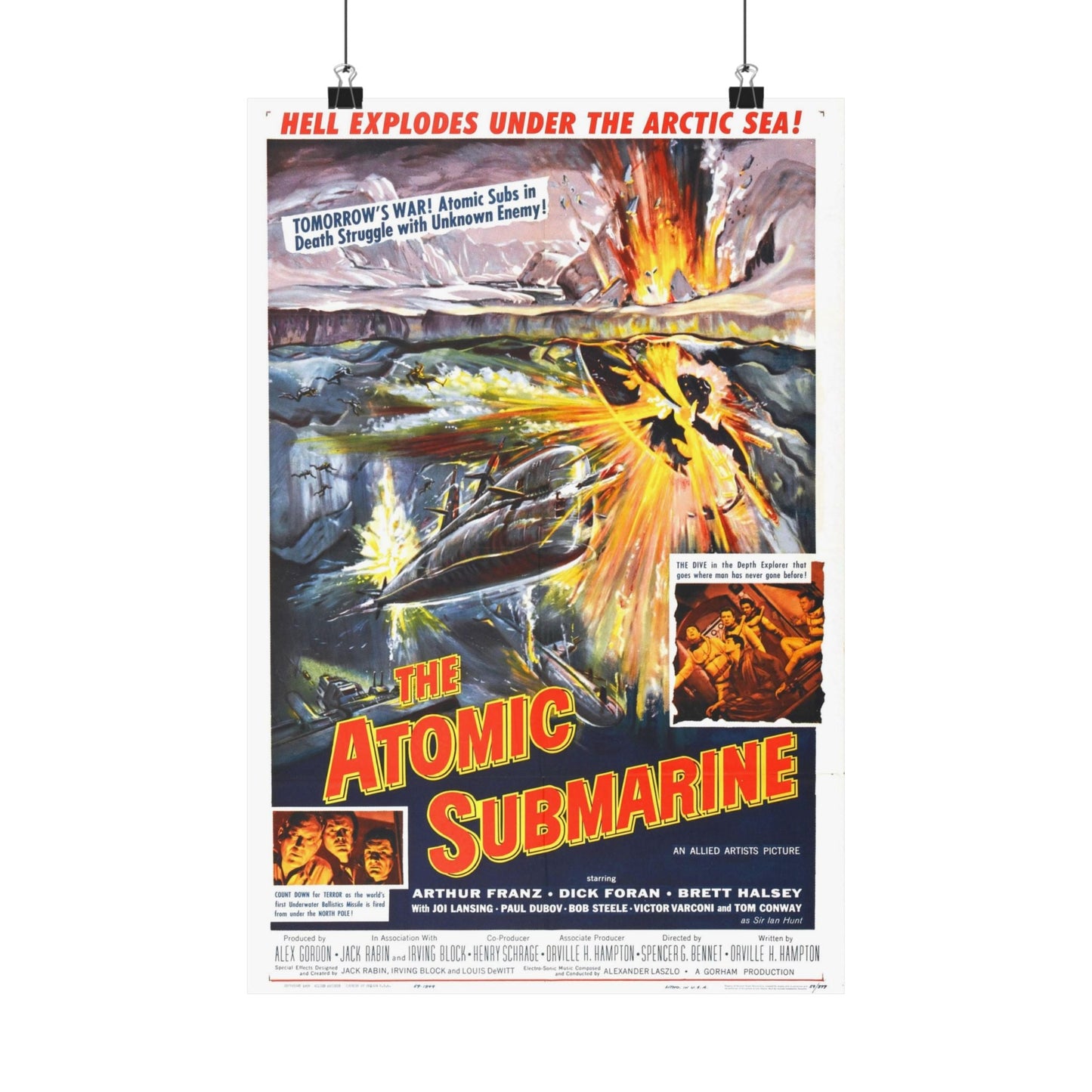 THE ATOMIC SUBMARINE 1959 - Paper Movie Poster-12″ x 18″-The Sticker Space