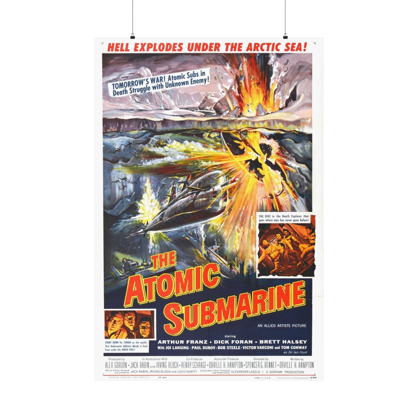 THE ATOMIC SUBMARINE 1959 - Paper Movie Poster-36" x 54"-The Sticker Space