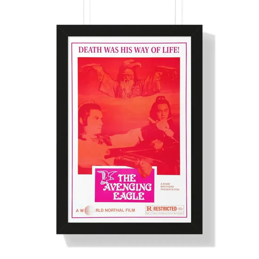 THE AVENGING EAGLE 1978 - Framed Movie Poster 16″ x 24″ Black - The Sticker Space