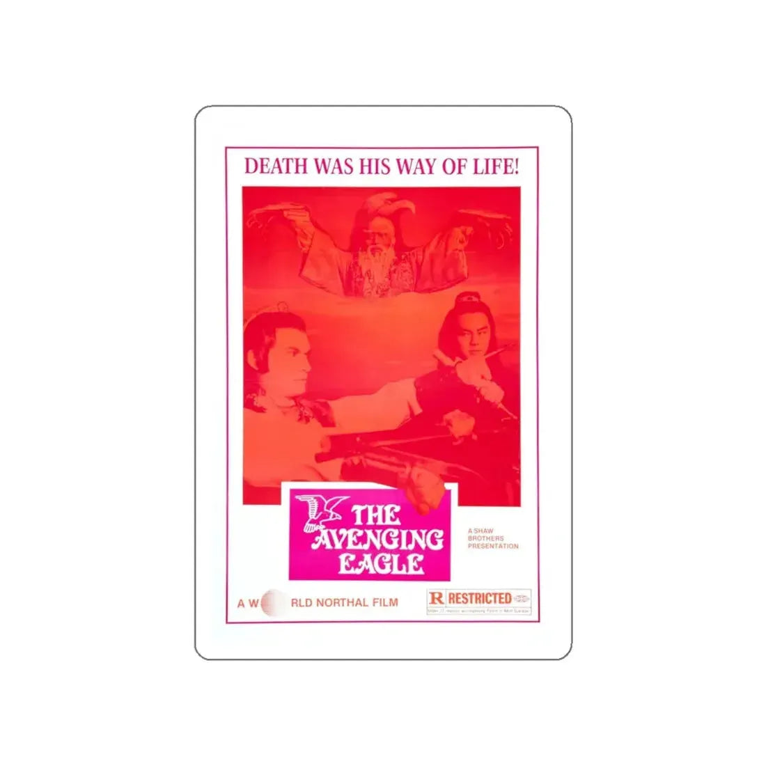 THE AVENGING EAGLE 1978 Movie Poster STICKER Vinyl Die-Cut Decal 5 Inch - The Sticker Space