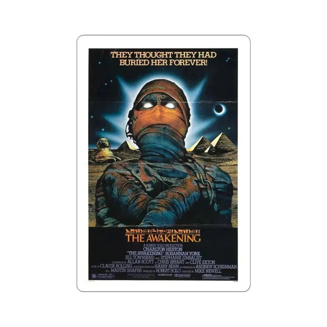 THE AWAKENING 1980 Movie Poster - STICKER Vinyl Kiss-Cut Decal 4 Inch White - The Sticker Space