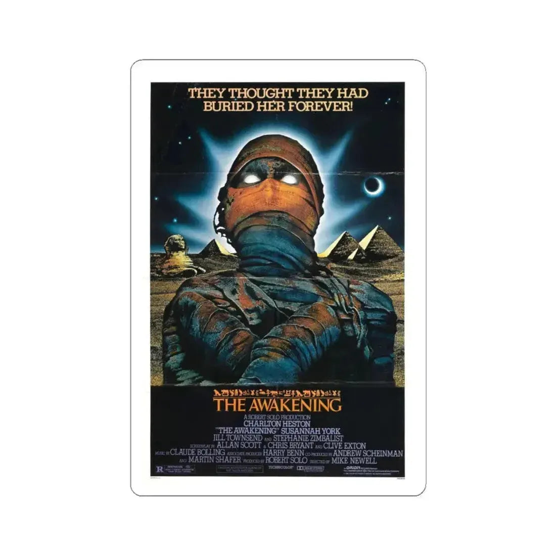 THE AWAKENING 1980 Movie Poster - STICKER Vinyl Kiss-Cut Decal 6 Inch White - The Sticker Space