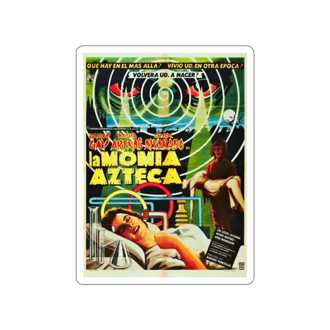 THE AZTEC MUMMY 1957 Movie Poster STICKER Vinyl Die-Cut Decal 2 Inch - The Sticker Space