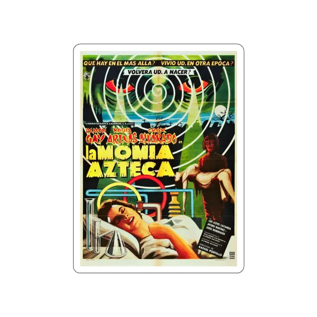 THE AZTEC MUMMY 1957 Movie Poster STICKER Vinyl Die-Cut Decal 6 Inch - The Sticker Space