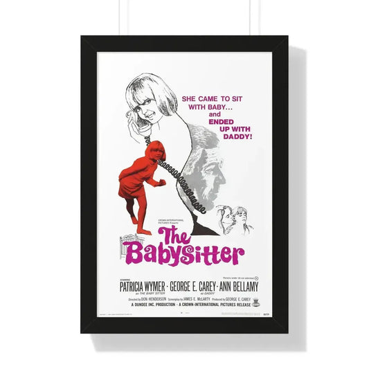 THE BABYSITTER 1969 - Framed Movie Poster 16″ x 24″ Black - The Sticker Space