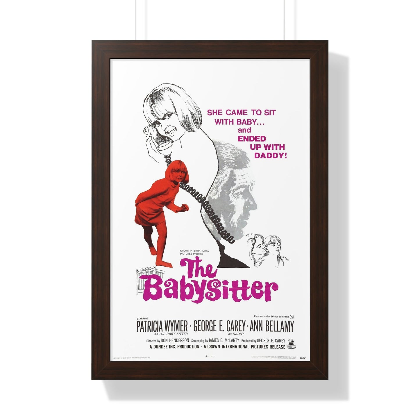 THE BABYSITTER 1969 - Framed Movie Poster-16″ x 24″-The Sticker Space