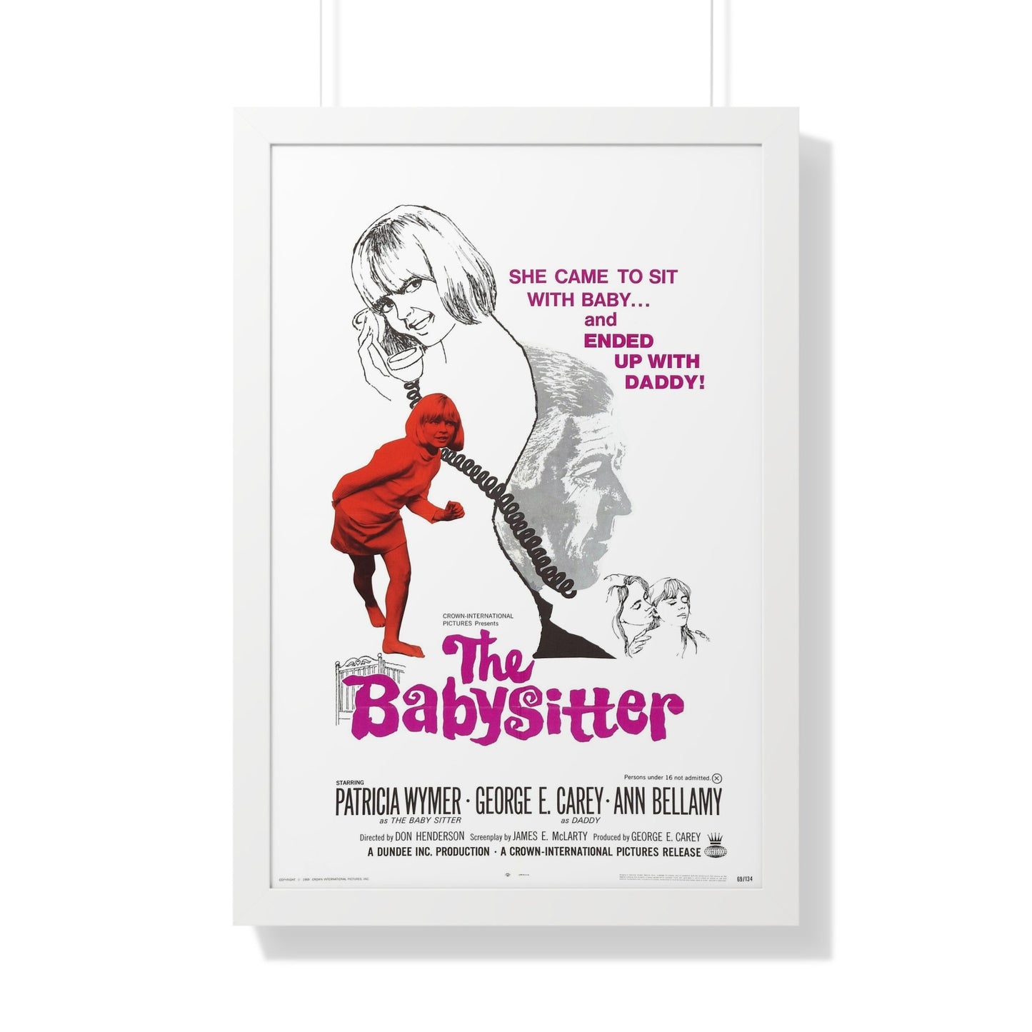 THE BABYSITTER 1969 - Framed Movie Poster-20" x 30"-The Sticker Space