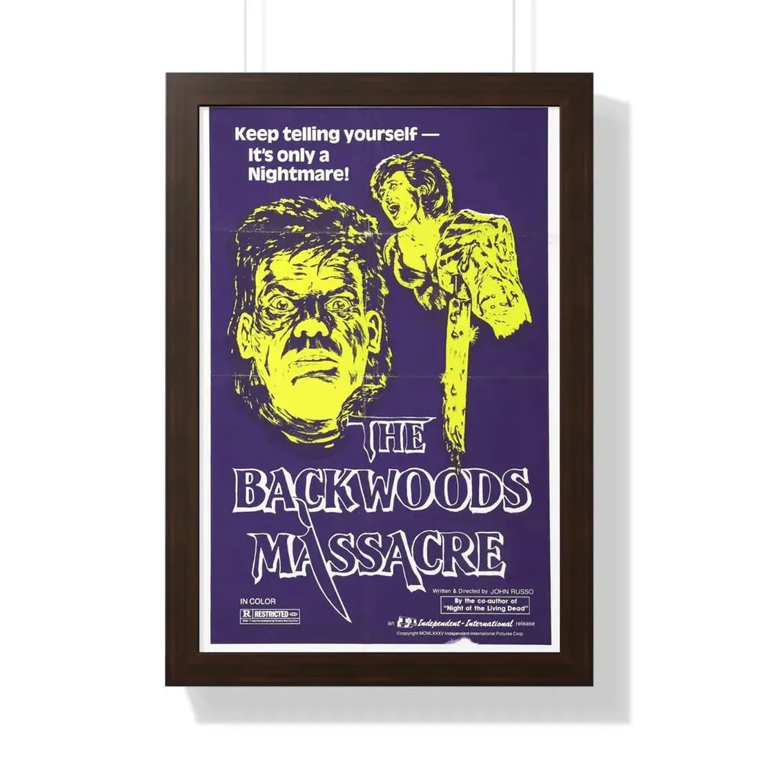 THE BACKWOODS MASSACRE (MIDNIGHT) 1982 - Framed Movie Poster 16″ x 24″ Walnut - The Sticker Space