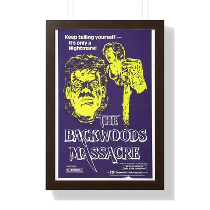 THE BACKWOODS MASSACRE (MIDNIGHT) 1982 - Framed Movie Poster 16″ x 24″ Walnut - The Sticker Space