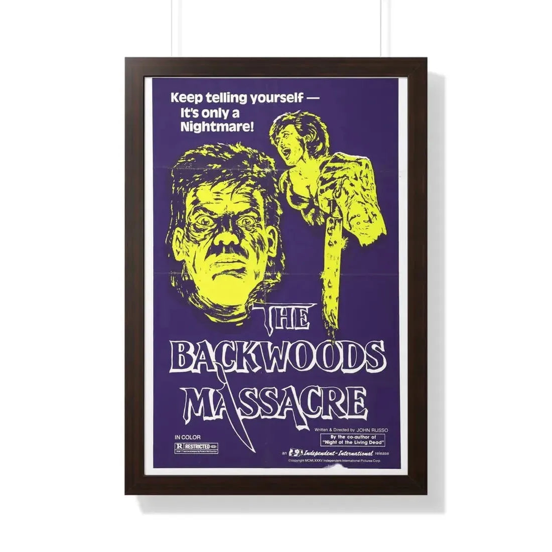 THE BACKWOODS MASSACRE (MIDNIGHT) 1982 - Framed Movie Poster 20" x 30" Walnut - The Sticker Space
