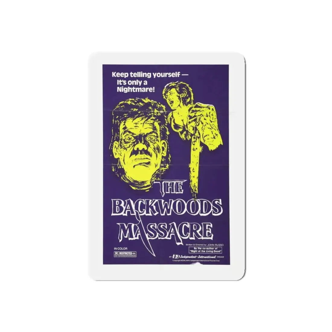 THE BACKWOODS MASSACRE (MIDNIGHT) 1982 Movie Poster - Refrigerator Magnet 4 Inch Die-Cut - The Sticker Space