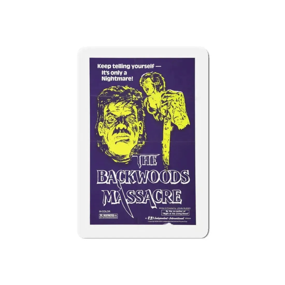 THE BACKWOODS MASSACRE (MIDNIGHT) 1982 Movie Poster - Refrigerator Magnet 6 Inch Die-Cut - The Sticker Space