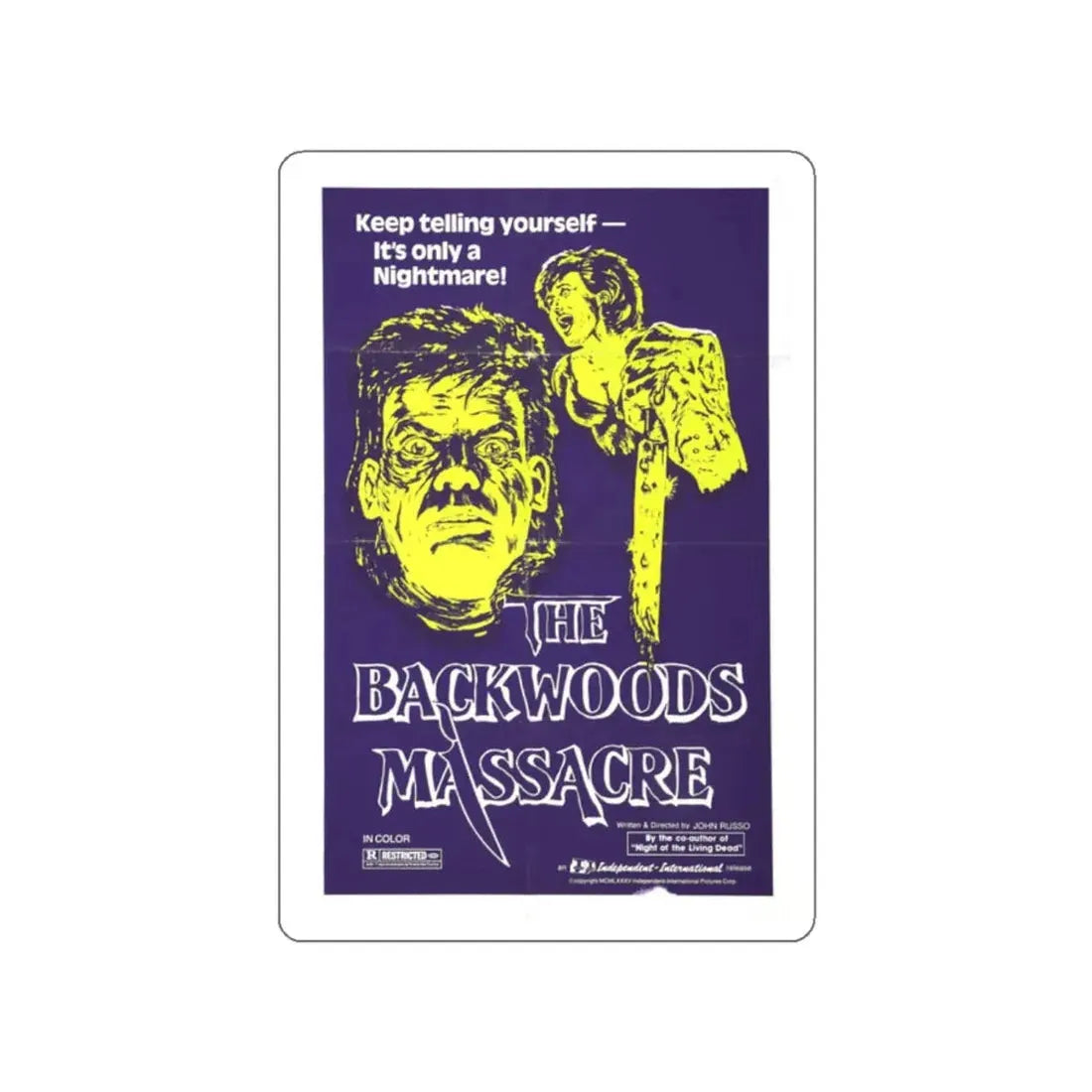 THE BACKWOODS MASSACRE (MIDNIGHT) 1982 Movie Poster STICKER Vinyl Die-Cut Decal 2 Inch - The Sticker Space