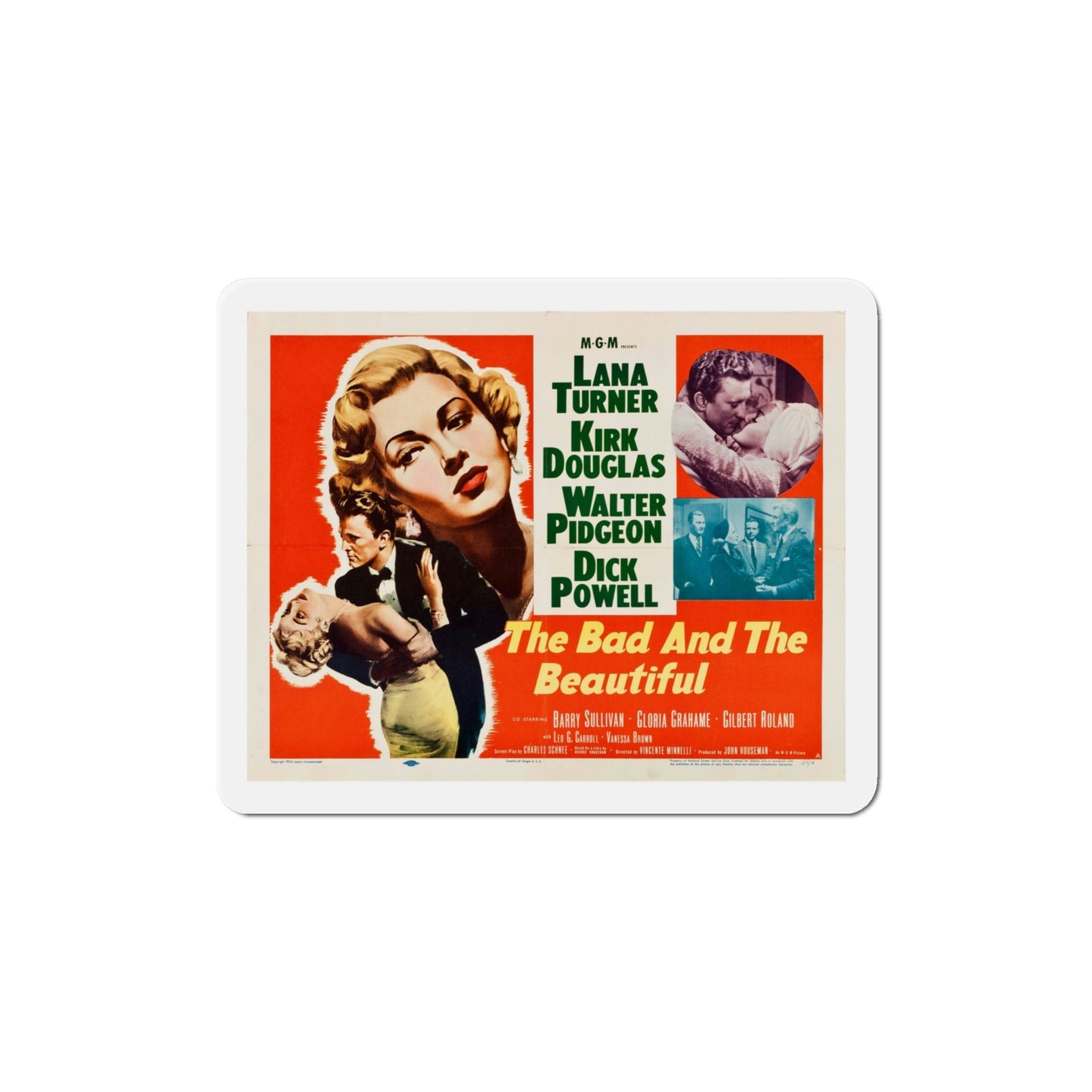 The Bad and the Beautiful 1952 Movie Poster Die-Cut Magnet-4 Inch-The Sticker Space