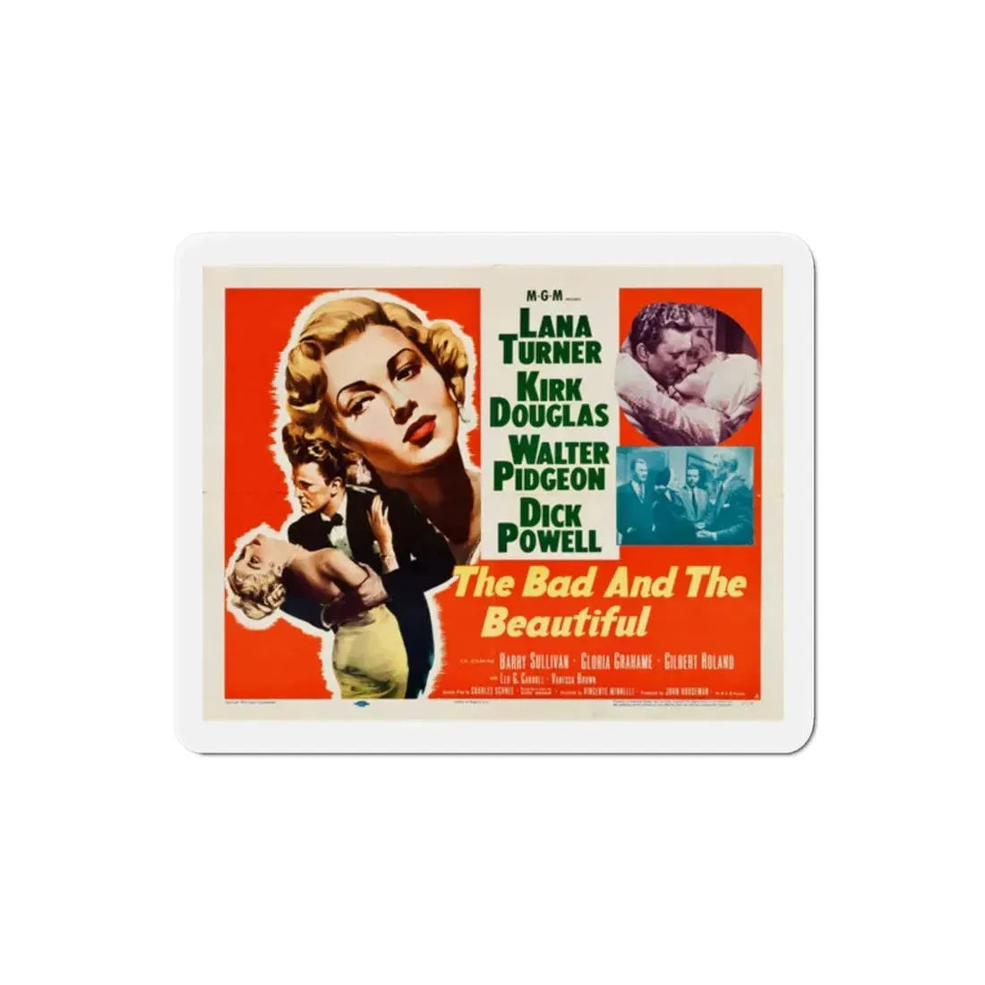 The Bad and the Beautiful 1952 Movie Poster Refrigerator Magnet 2 Inch - The Sticker Space