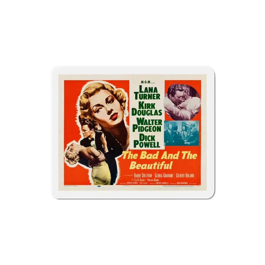 The Bad and the Beautiful 1952 Movie Poster Refrigerator Magnet 3 Inch - The Sticker Space