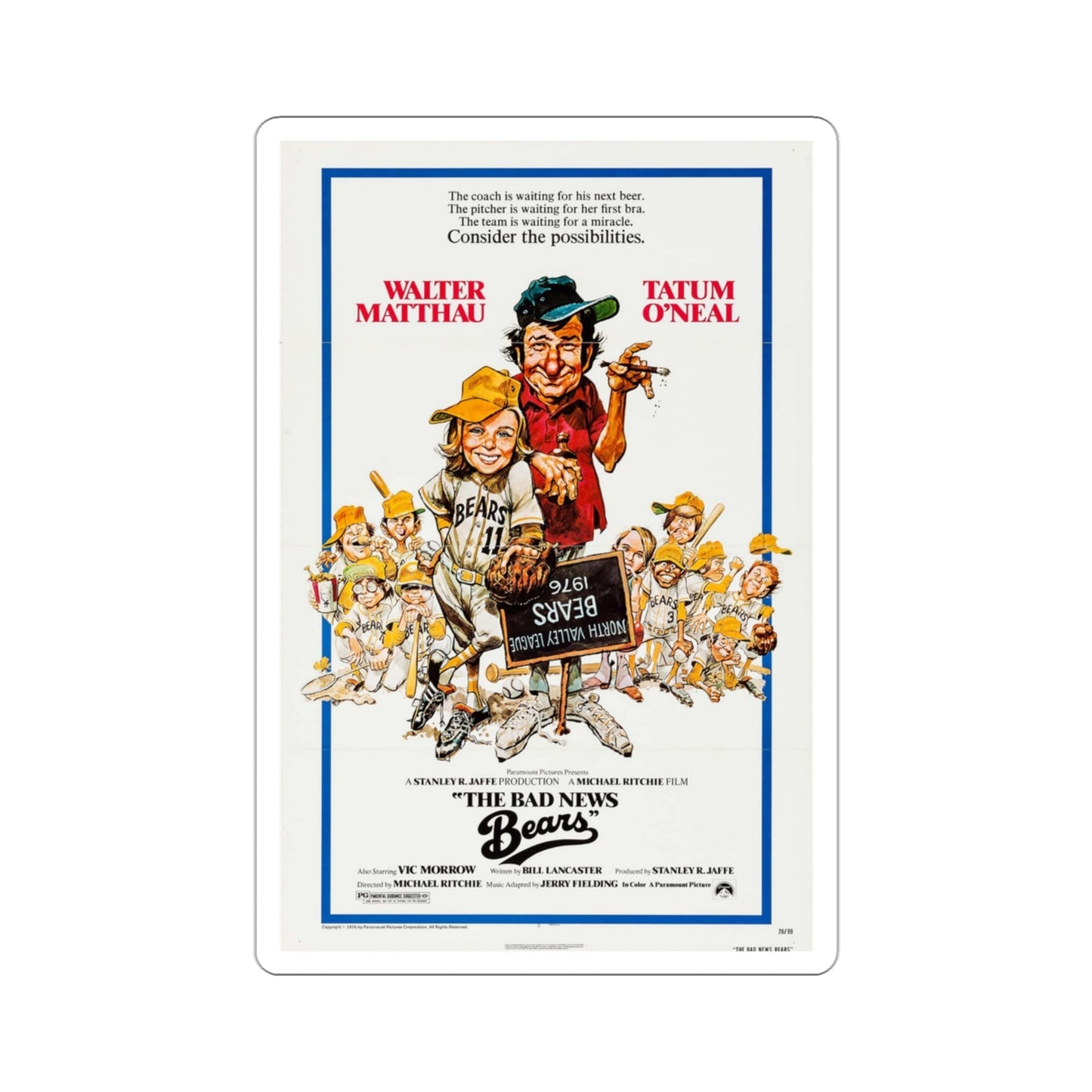 The Bad News Bears 1976 Movie Poster STICKER Vinyl Die-Cut Decal-3 Inch-The Sticker Space