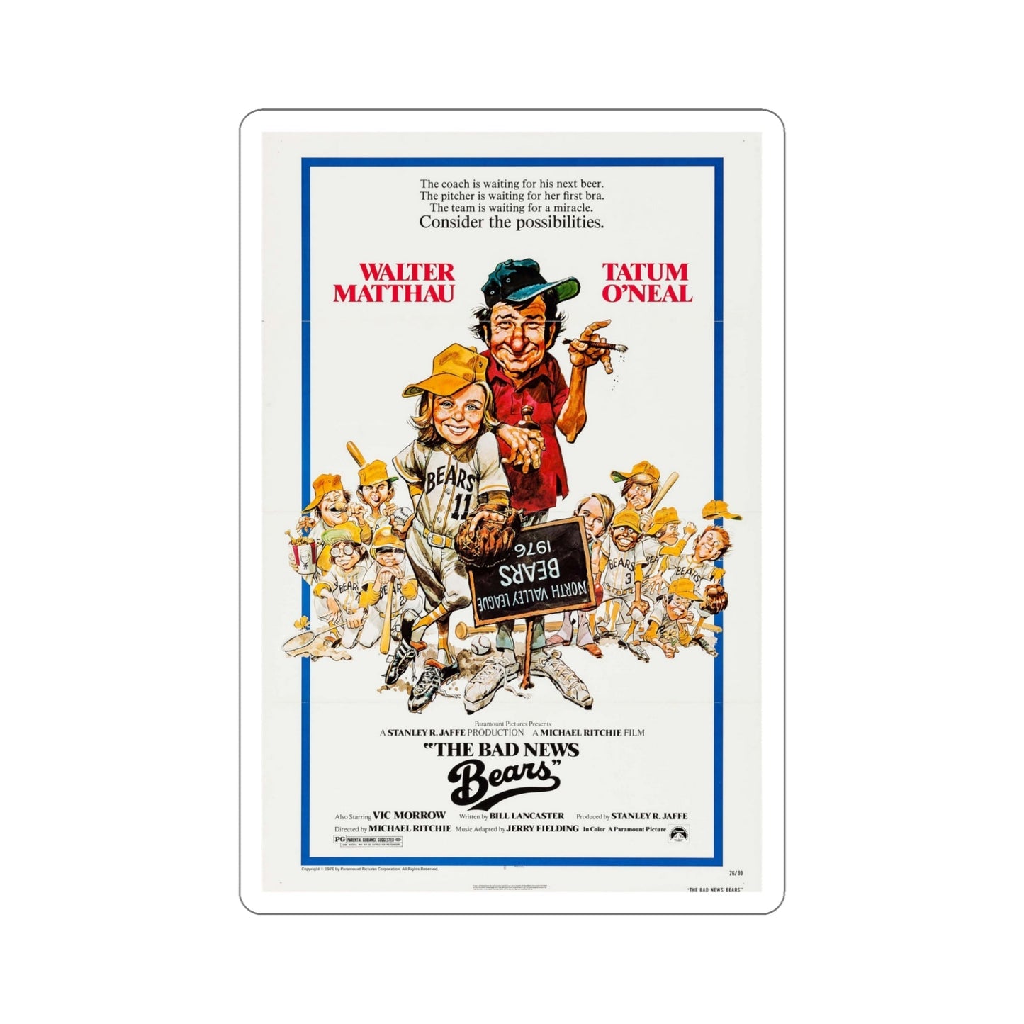 The Bad News Bears 1976 Movie Poster STICKER Vinyl Die-Cut Decal-5 Inch-The Sticker Space