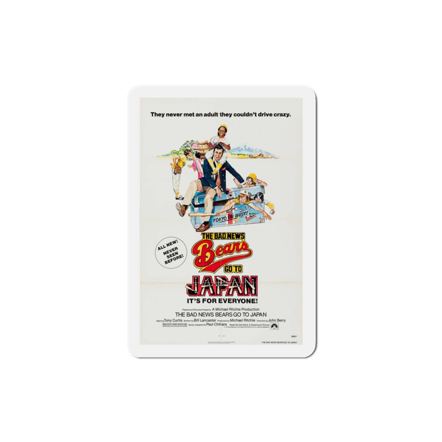 The Bad News Bears Go to Japan 1978 Movie Poster Die-Cut Magnet-3" x 3"-The Sticker Space