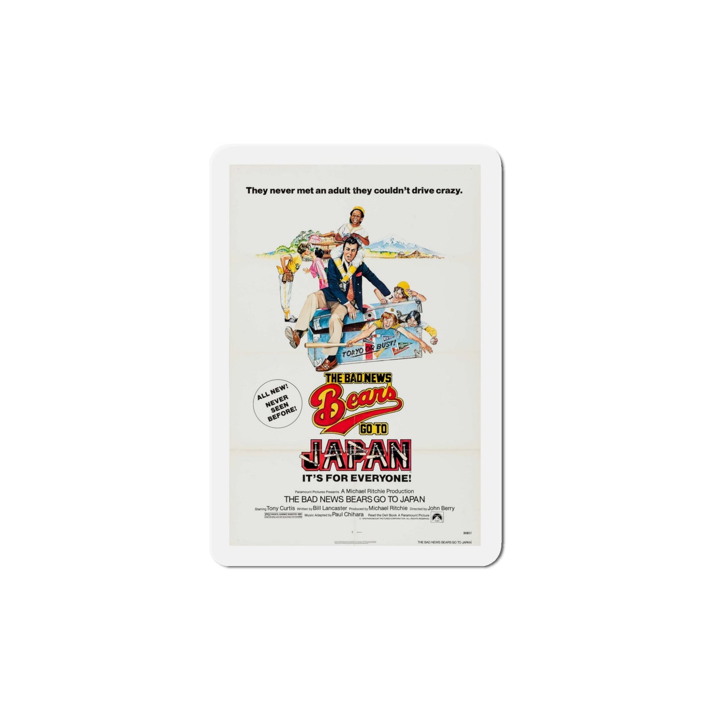 The Bad News Bears Go to Japan 1978 Movie Poster Die-Cut Magnet-5" x 5"-The Sticker Space