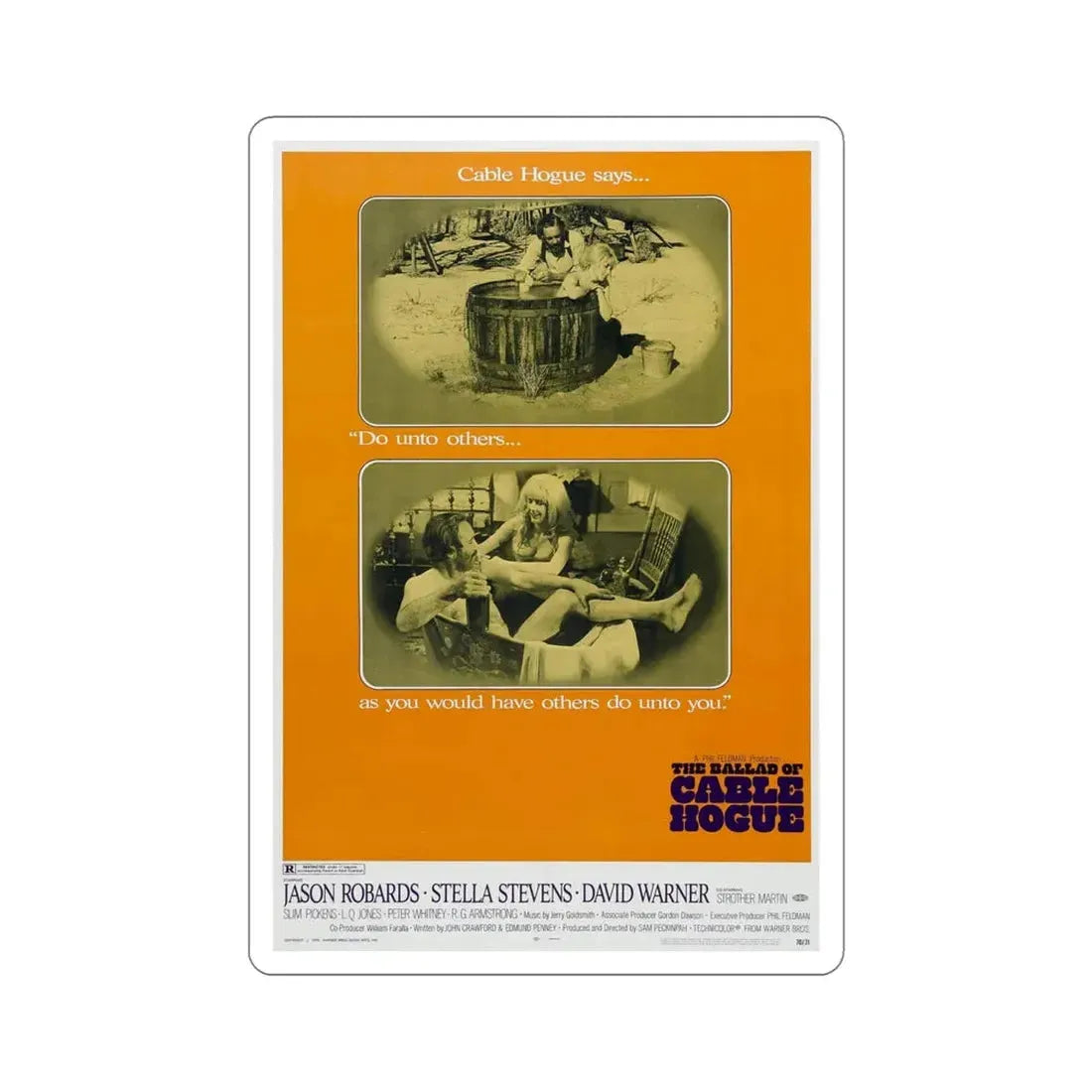 The Ballad of Cable Hogue 1970 Movie Poster STICKER Vinyl Die-Cut Decal 6 Inch - The Sticker Space