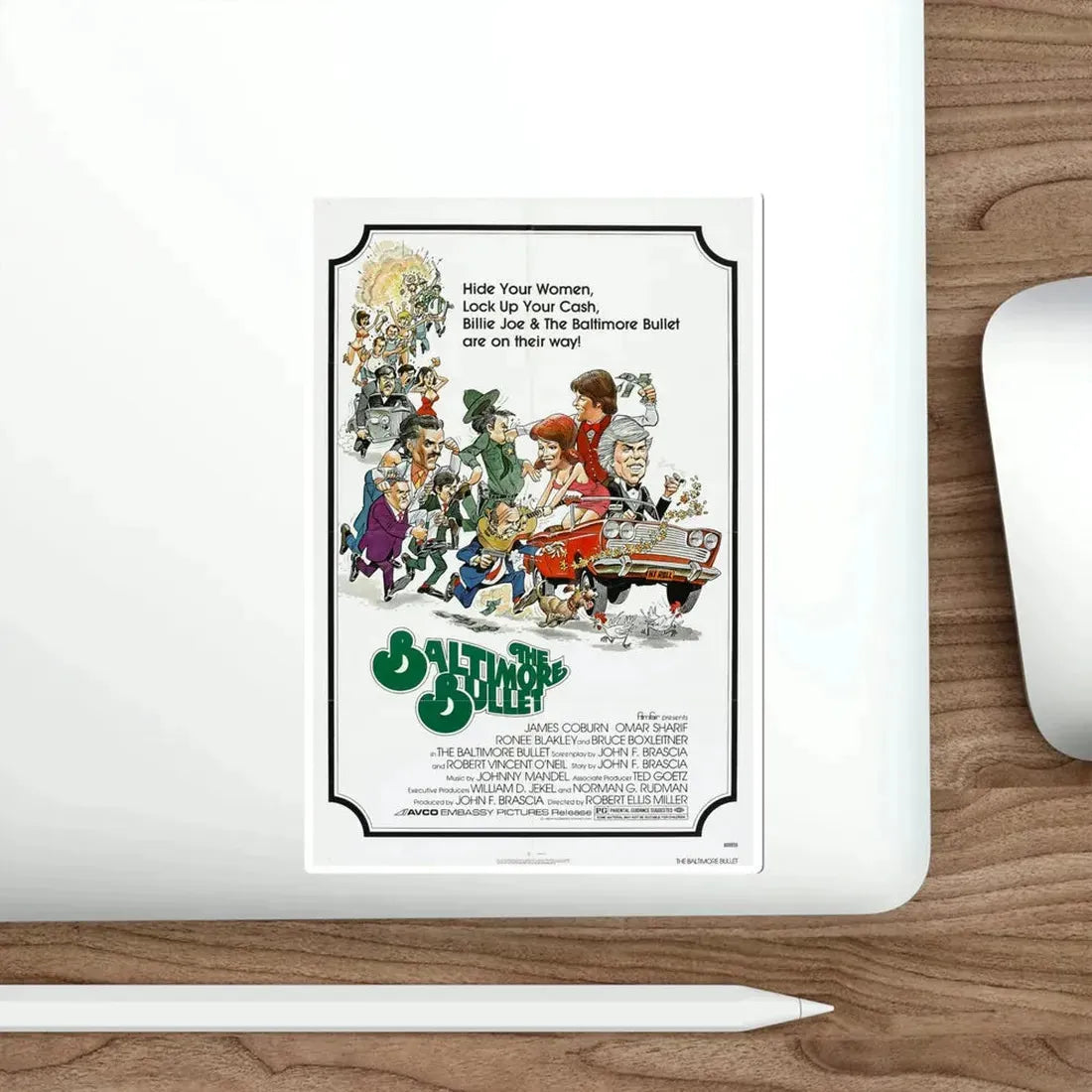 The Baltimore Bullet 1980 Movie Poster STICKER Vinyl Die-Cut Decal - The Sticker Space