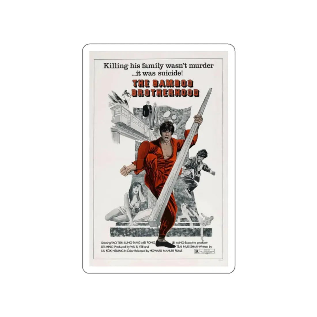 THE BAMBOO BROTHERHOOD 1974 Movie Poster STICKER Vinyl Die-Cut Decal 2 Inch - The Sticker Space