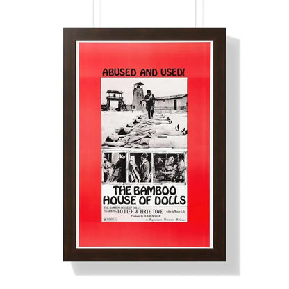 THE BAMBOO HOUSE OF DOLLS 1973 - Framed Movie Poster 16″ x 24″ Walnut - The Sticker Space