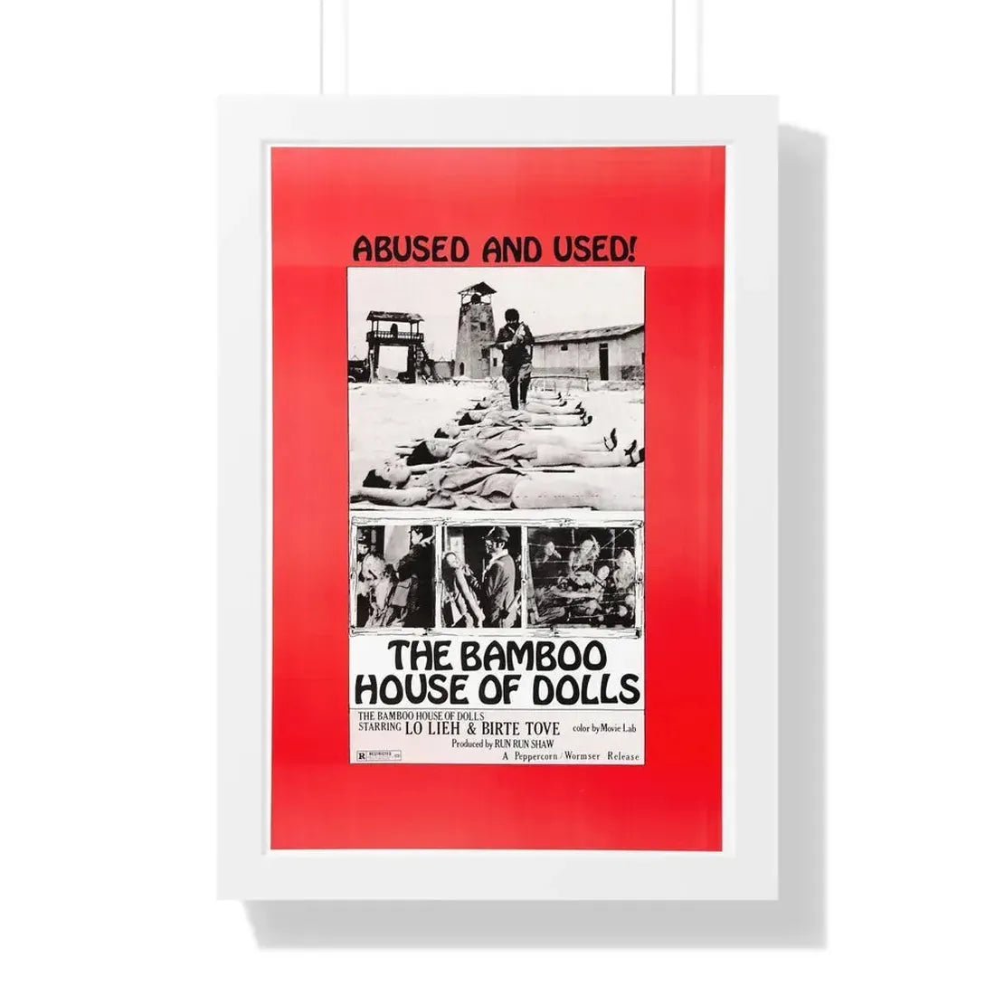 THE BAMBOO HOUSE OF DOLLS 1973 - Framed Movie Poster 16″ x 24″ White - The Sticker Space