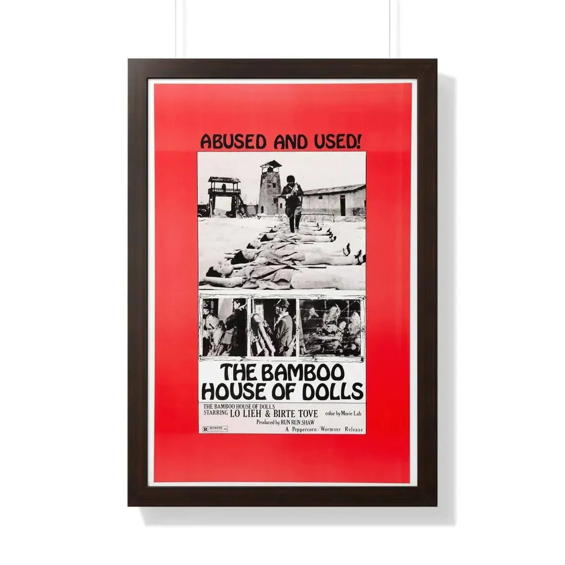 THE BAMBOO HOUSE OF DOLLS 1973 - Framed Movie Poster 20" x 30" Walnut - The Sticker Space