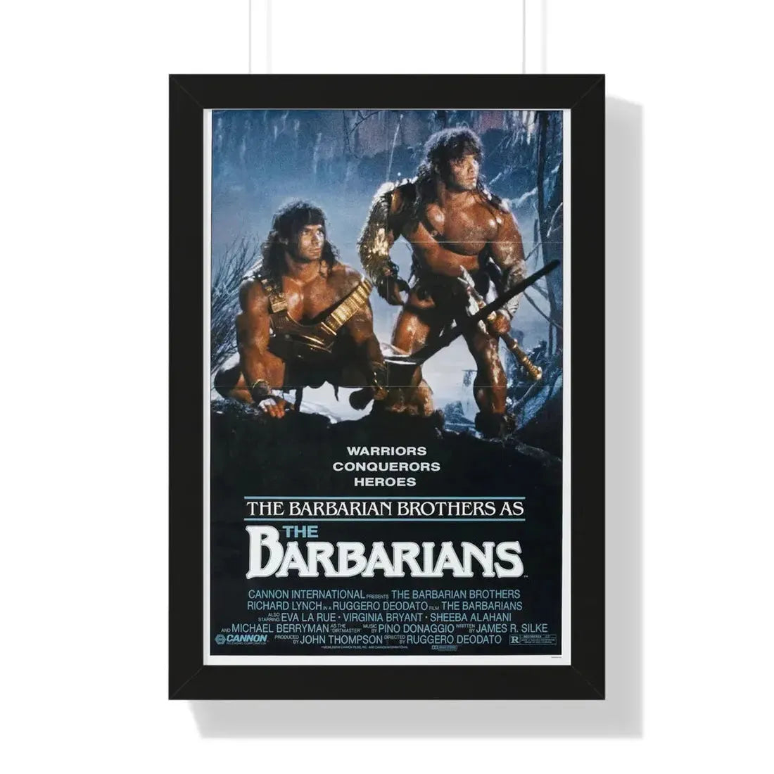 THE BARBARIANS 1987 - Framed Movie Poster 16″ x 24″ Black - The Sticker Space