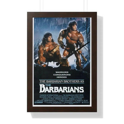 THE BARBARIANS 1987 - Framed Movie Poster 16″ x 24″ Walnut - The Sticker Space