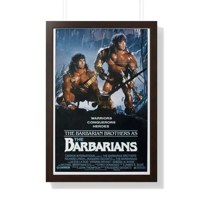 THE BARBARIANS 1987 - Framed Movie Poster 20" x 30" Walnut - The Sticker Space