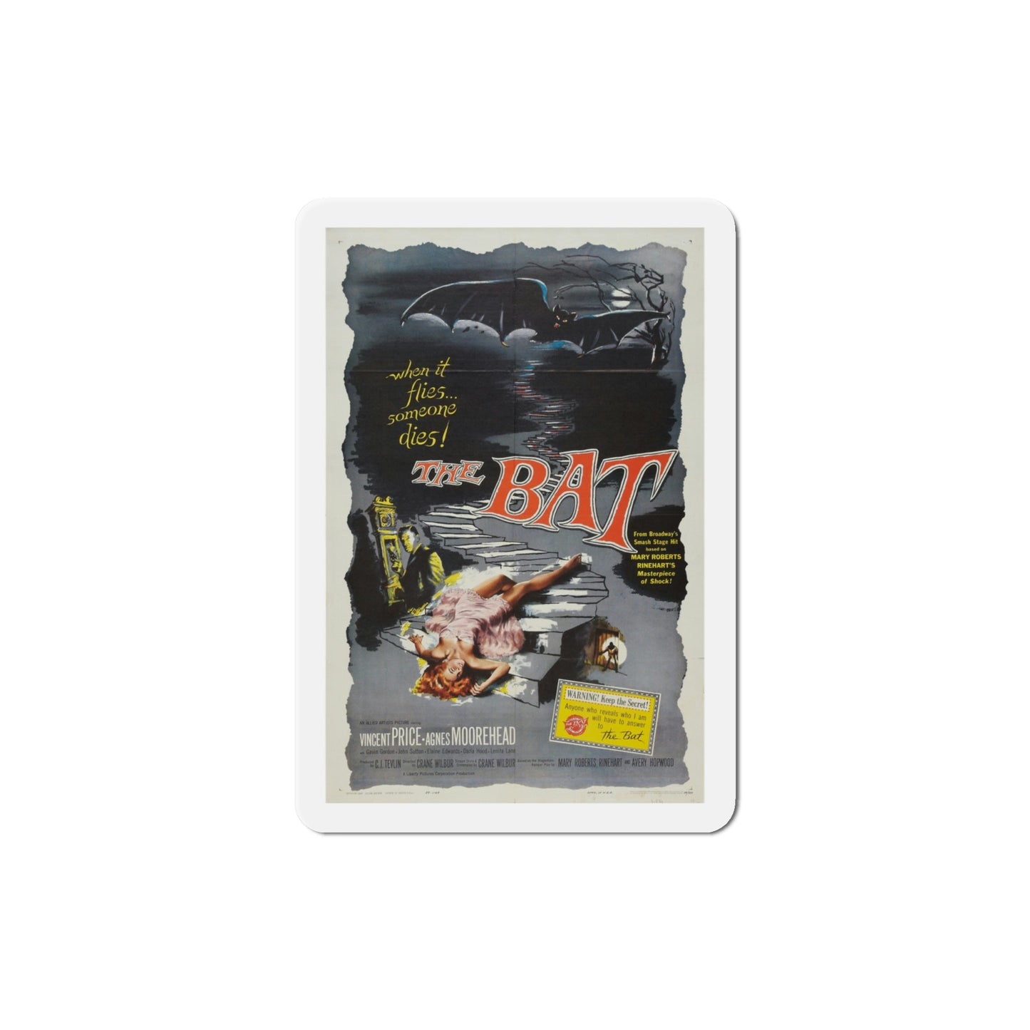 The Bat 1959 Movie Poster Die-Cut Magnet-4 Inch-The Sticker Space