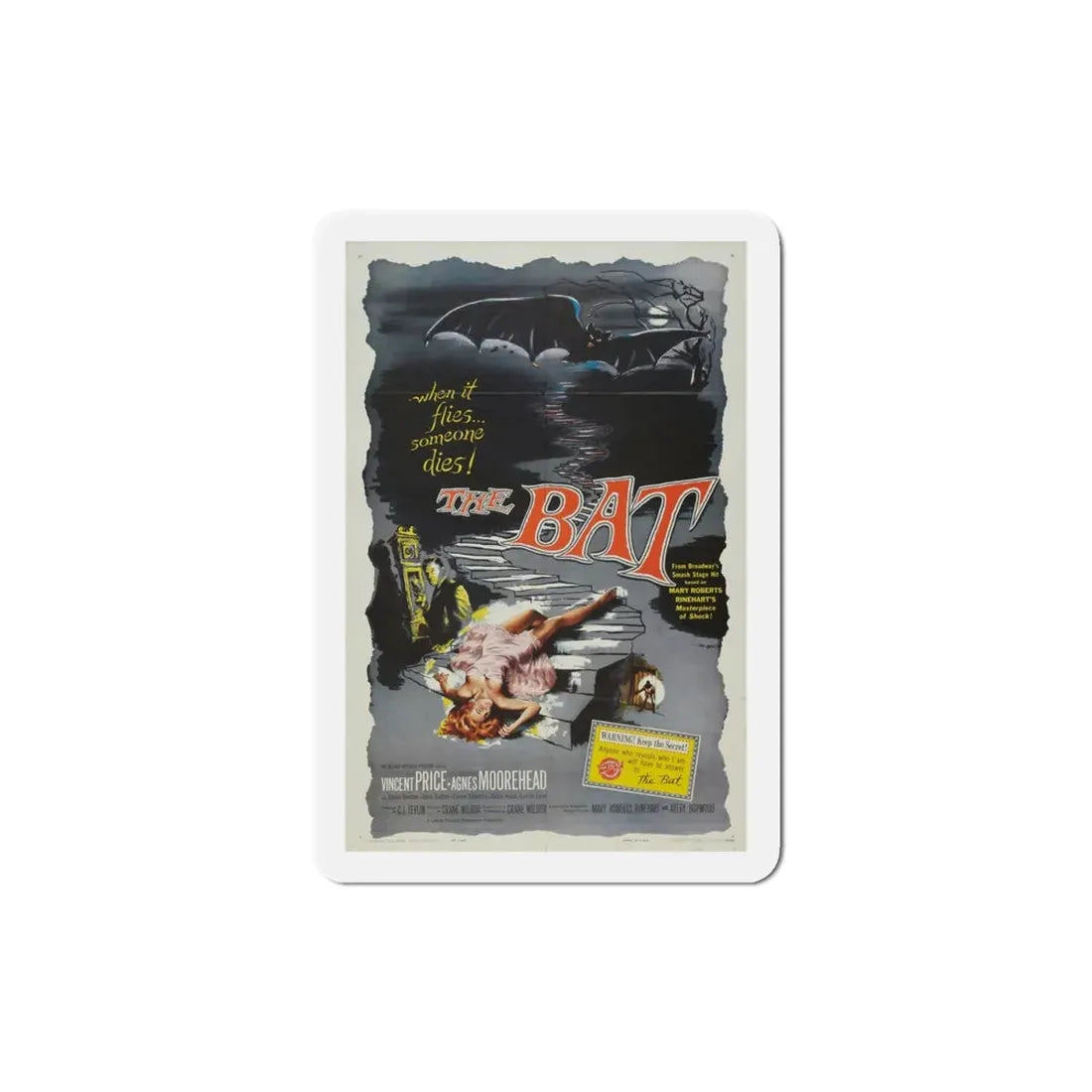 The Bat 1959 Movie Poster Refrigerator Magnet 4 Inch - The Sticker Space