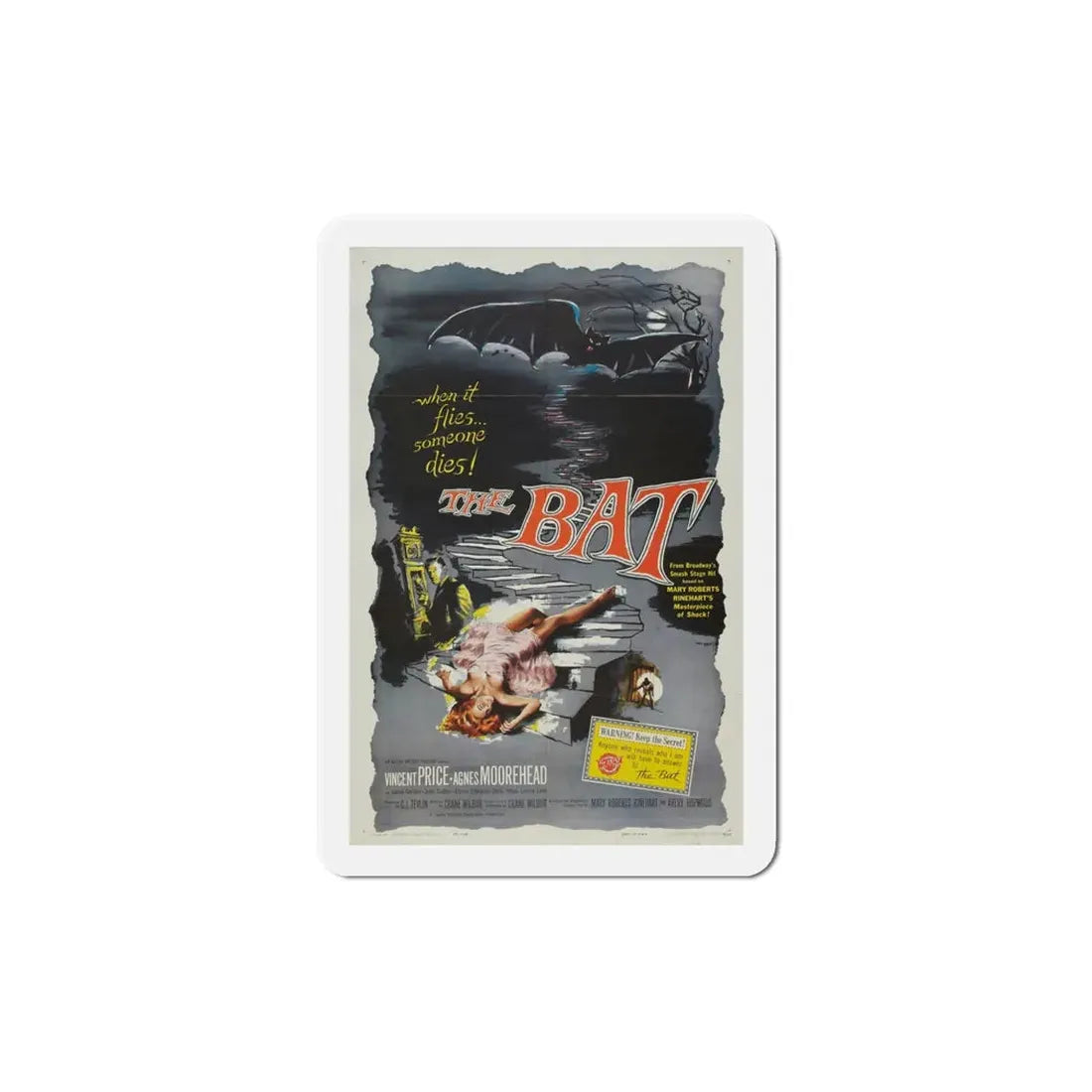 The Bat 1959 Movie Poster Refrigerator Magnet 5 Inch - The Sticker Space