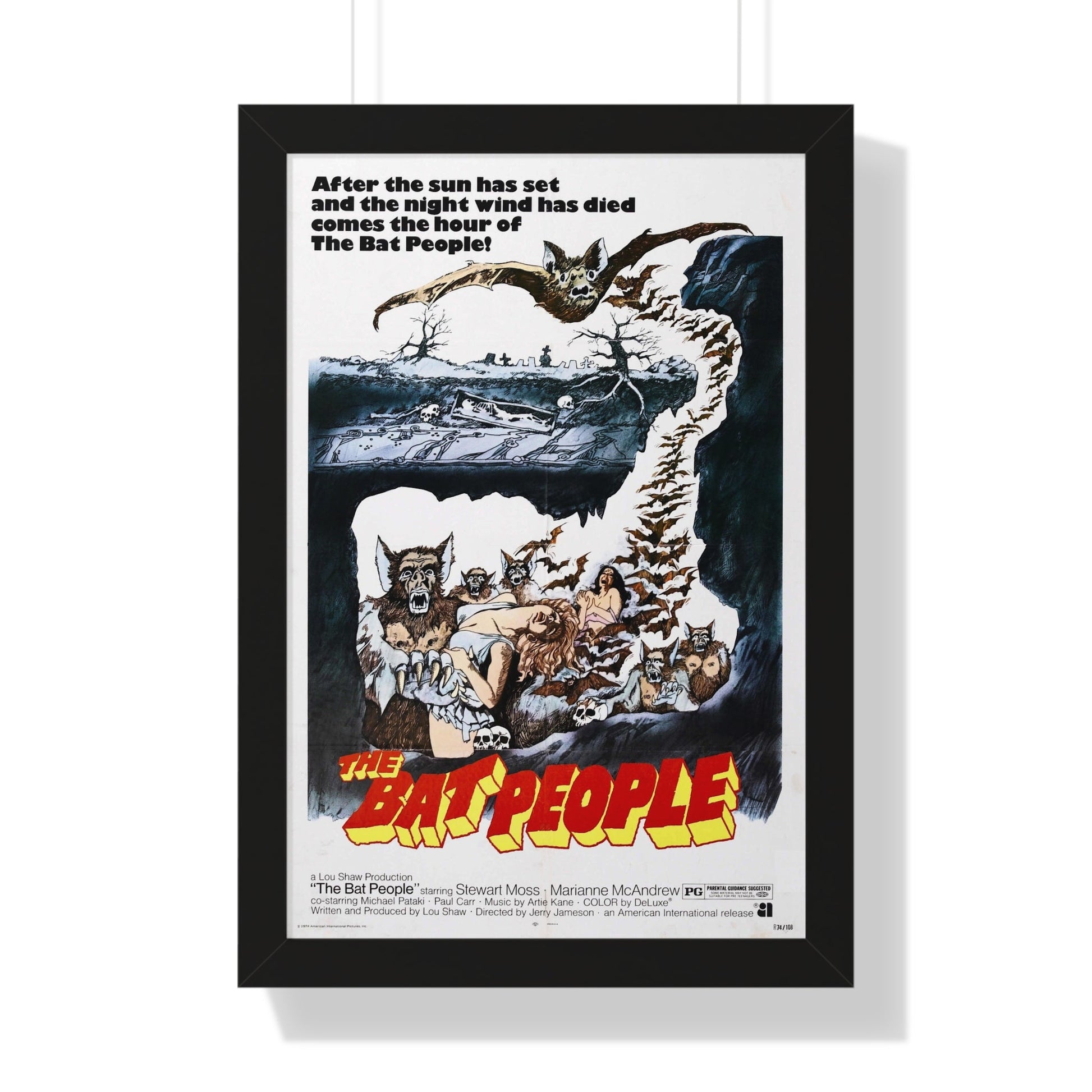 THE BAT PEOPLE 1974 - Framed Movie Poster-16″ x 24″-The Sticker Space