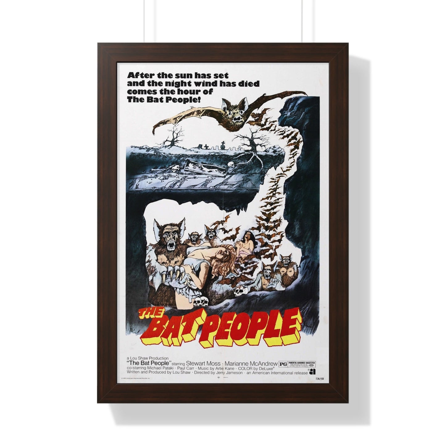 THE BAT PEOPLE 1974 - Framed Movie Poster-16″ x 24″-The Sticker Space