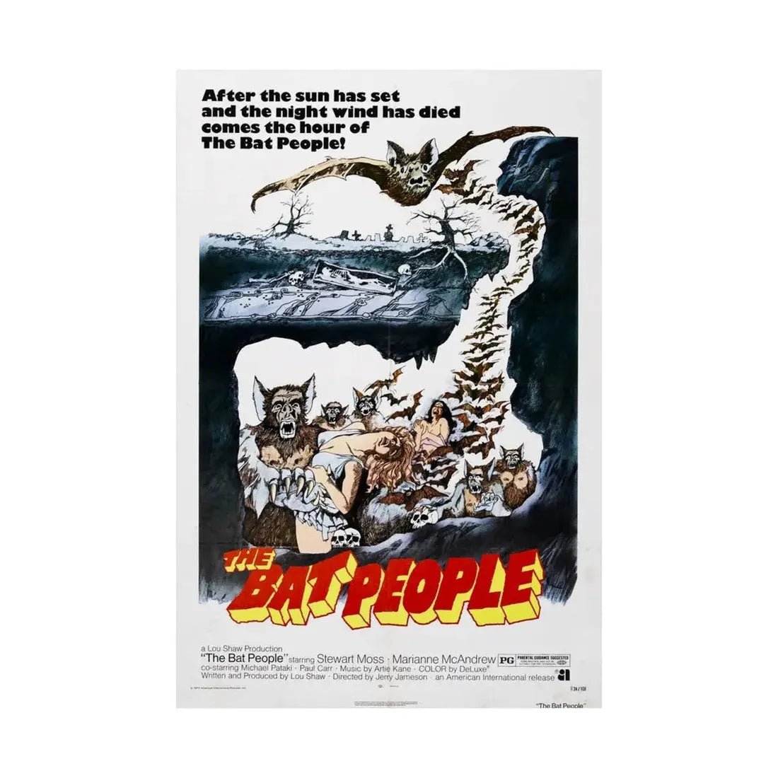 THE BAT PEOPLE 1974 - Paper Movie Poster - The Sticker Space