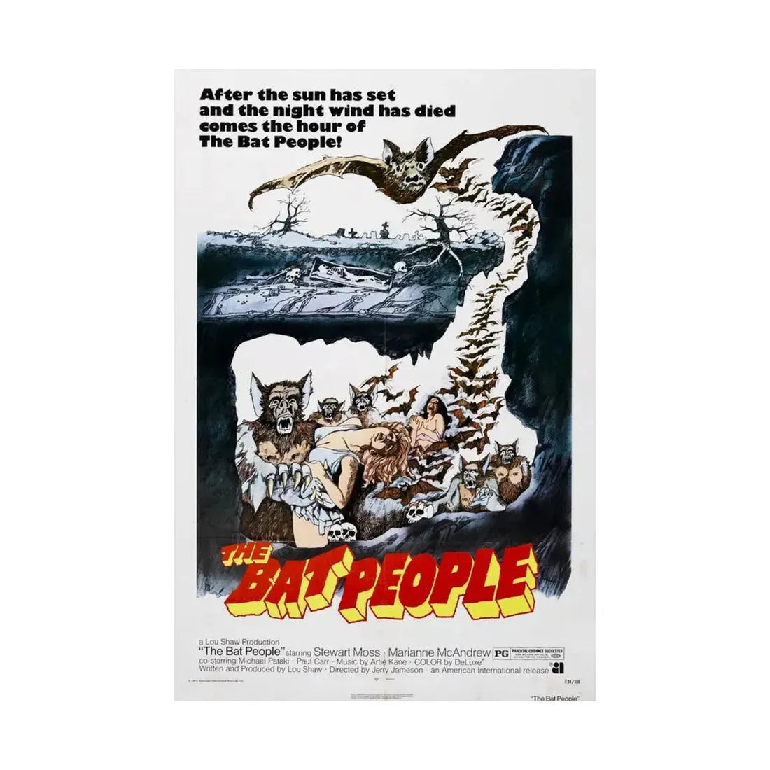THE BAT PEOPLE 1974 - Paper Movie Poster - The Sticker Space
