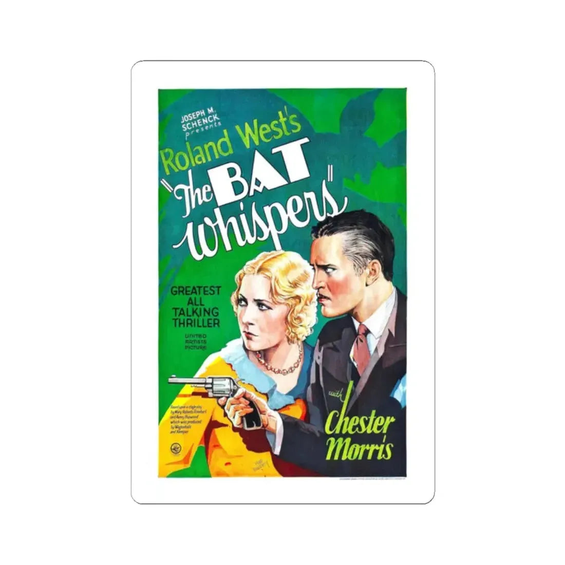 THE BAT WHISPERS (2) 1930 Movie Poster - STICKER Vinyl Kiss-Cut Decal 2 Inch White - The Sticker Space