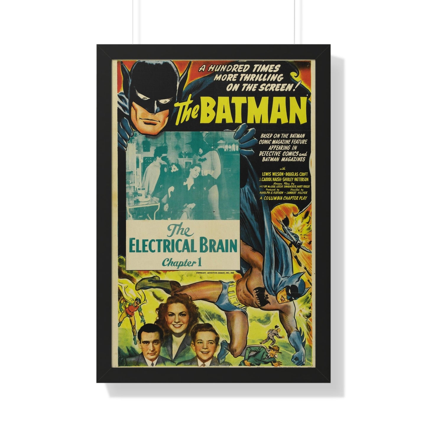 THE BATMAN - THE ELECTRICAL BRAIN 1943 - Framed Movie Poster-20" x 30"-The Sticker Space