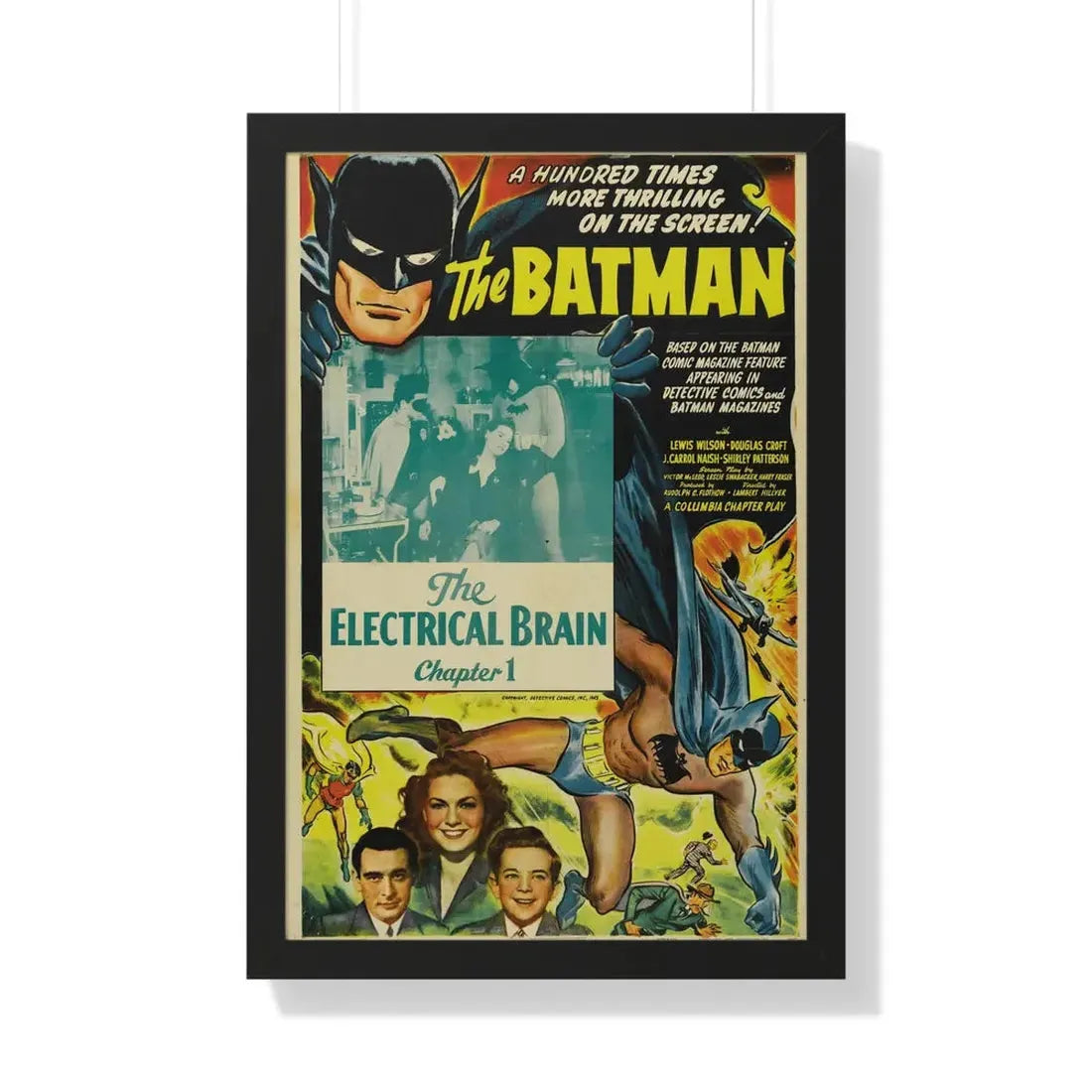 THE BATMAN - THE ELECTRICAL BRAIN 1943 - Framed Movie Poster 20" x 30" Black - The Sticker Space