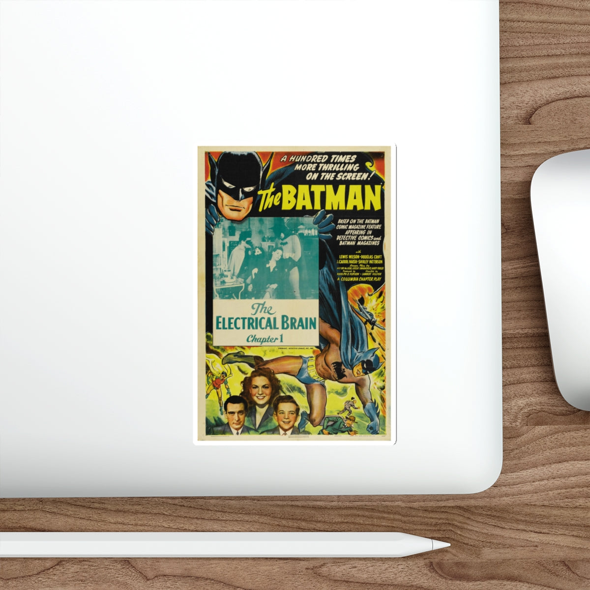 THE BATMAN - THE ELECTRICAL BRAIN 1943 Movie Poster STICKER Vinyl Die-Cut Decal-The Sticker Space