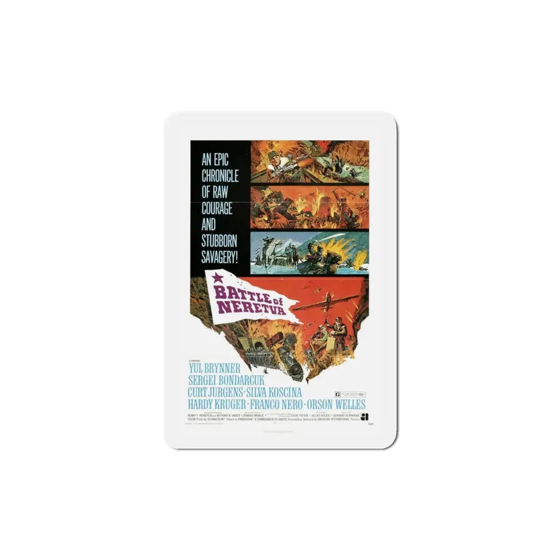 The Battle of Neretva 1971 Movie Poster Refrigerator Magnet 4 Inch - The Sticker Space