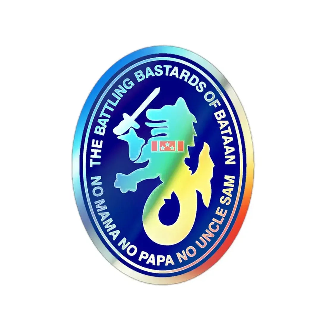 The Battling Bastards USS Bataan LHD5 (U.S. Navy) Holographic STICKER Die-Cut Vinyl Decal 2 Inch Holographic - The Sticker Space