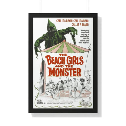 THE BEACH GIRLS AND THE MONSTER 1965 - Framed Movie Poster 20" x 30" Black - The Sticker Space